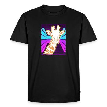 Awesome Giraffe Lover Vapor Wave Designs - Men's Premium Organic T-Shirt - black - Front - Nico (187cm)