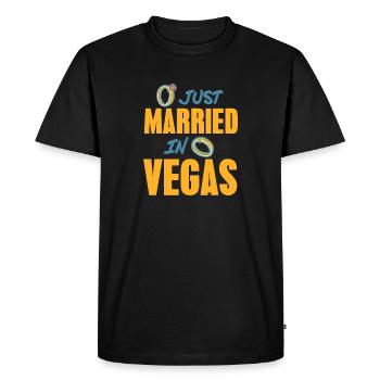 Je viens de me marier à VEGAS Cool Retro Vegas Mariage - T-shirt Premium bio Homme - noir - Devant - Nico (187cm)