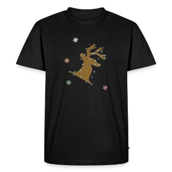 wapiti, Noël - T-shirt Premium bio Homme - noir - Devant - Nico (187cm)