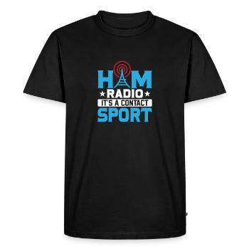 Ham Radio It's A Contact Sport Operator Amateur - Men's Premium Organic T-Shirt - black - Front - Nico (187cm)
