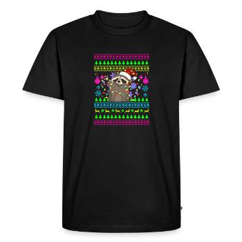 Drôle de tenue de Noël Raton laveur de Noël moche - T-shirt Premium bio Homme - noir - Devant - Nico (187cm)
