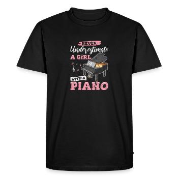 Music Piano Player Pianist Keyboardist Keyboard Pl - Men's Premium Organic T-Shirt - black - Front - Nico (187cm)