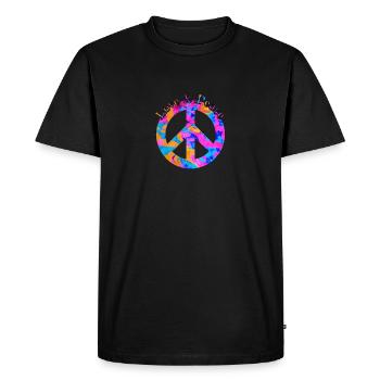 Love Peace 60s 70s Hippie Costume Love Peace - T-shirt Premium bio Homme - noir - Devant - Nico (187cm)