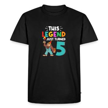 Bigfoot Party Supplies This Legend Just Turned 5 - Men's Premium Organic T-Shirt - black - Front - Nico (187cm)