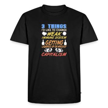 3 Things I'd Like To Change Weak Immune System - Men's Premium Organic T-Shirt - black - Front - Nico (187cm)