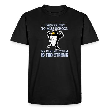 My Immune System Is Too Strong Funny Student - Men's Premium Organic T-Shirt - black - Front - Nico (187cm)