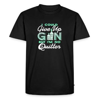 I Could Give Up Gin But I'm No Quitter Retro Funny - Men's Premium Organic T-Shirt - black - Front - Nico (187cm)