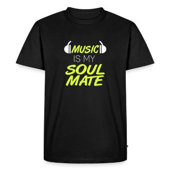 La musique est mon âme soeur Retro Music Lover Designs - T-shirt Premium bio Homme - noir - Devant - Nico (187cm)