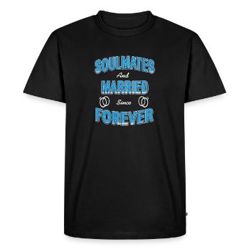 Âmes sœurs et mariés depuis toujours mignon rétro - T-shirt Premium bio Homme - noir - Devant - Nico (187cm)