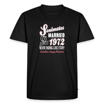 Âmes sœurs mariées depuis 1972 D’innombrables souvenirs - T-shirt Premium bio Homme - noir - Devant - Nico (187cm)