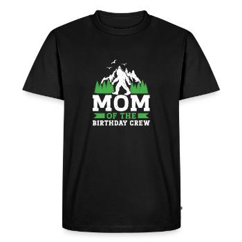 Bigfoot Party Supplies Mom Of The Birthday Crew - Men's Premium Organic T-Shirt - black - Front - Nico (187cm)
