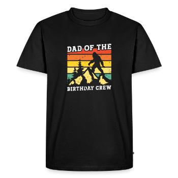 Bigfoot Party Supplies Dad Of The Birthday Crew - Men's Premium Organic T-Shirt - black - Front - Nico (187cm)