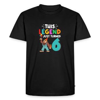 Bigfoot Party Supplies This Legend Just Turned 6 - Men's Premium Organic T-Shirt - black - Front - Nico (187cm)