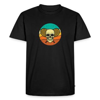 Tennis Skull Player Coach Fan Funny Sport - Men's Premium Organic T-Shirt - black - Front - Nico (187cm)