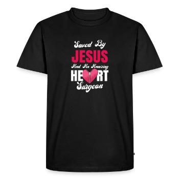 Don de réadaptation de l’hôpital OP Heart Transplant - T-shirt Premium bio Homme - noir - Devant - Nico (187cm)