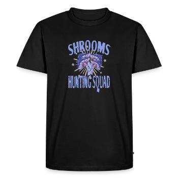 Escouade de chasse aux champignons rétro - T-shirt Premium bio Homme - noir - Devant - Nico (187cm)
