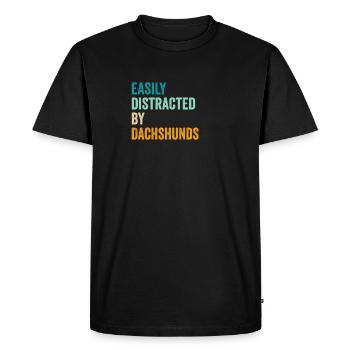Easily Distracted By Dachshunds - Men's Premium Organic T-Shirt - black - Front - Nico (187cm)