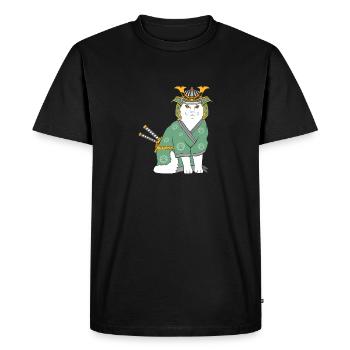 Neko Samurai Drôle - T-shirt Premium bio Homme - noir - Devant - Nico (187cm)