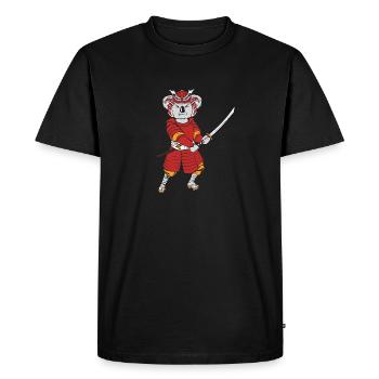 Samouraï koala - T-shirt Premium bio Homme - noir - Devant - Nico (187cm)