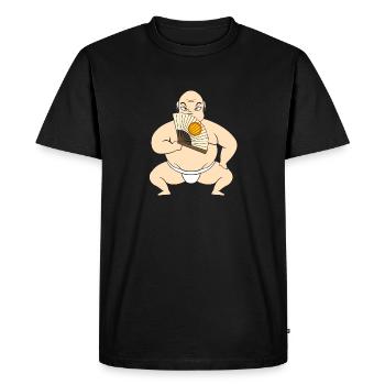 Samouraï Drôle Amusant Nu - T-shirt Premium bio Homme - noir - Devant - Nico (187cm)