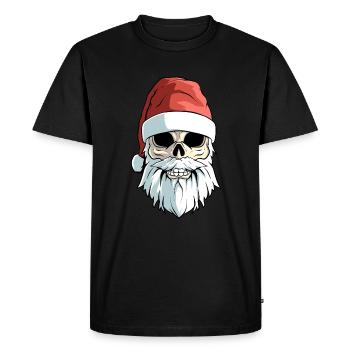 Noël drôle mauvais Père Noël crâne lourd Noël Noël - T-shirt Premium bio Homme - noir - Devant - Nico (187cm)