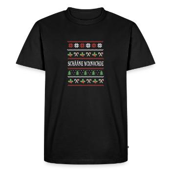 Schääne Woinachde Merry Christmas - Men's Premium Organic T-Shirt - black - Front - Nico (187cm)