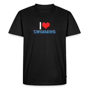 Natation scintillante J’adore nager - T-shirt Premium bio Homme - noir - Devant - Nico (187cm)