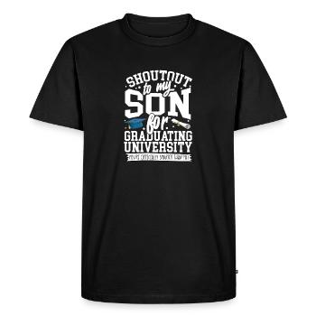Grad uni son - Men's Premium Organic T-Shirt - black - Front - Nico (187cm)