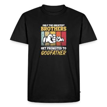 Only the Greatest Brothers Get Promoted to - Men's Premium Organic T-Shirt - black - Front - Nico (187cm)