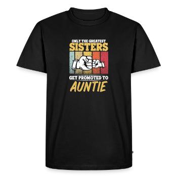 The Best Sisters Get Promoted to Auntie Vintage - Men's Premium Organic T-Shirt - black - Front - Nico (187cm)