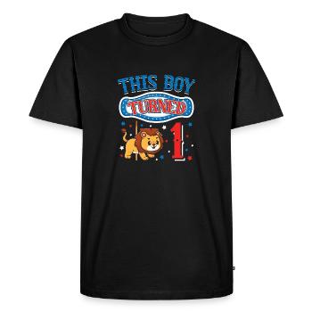 Fête d’anniversaire du carrousel - T-shirt Premium bio Homme - noir - Devant - Nico (187cm)