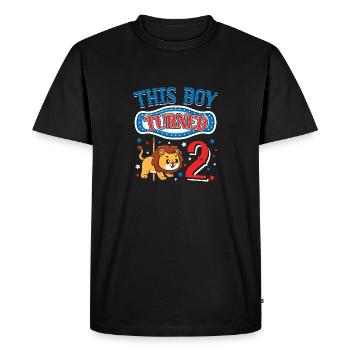 Carousel Birthday Party Lion Ce garçon - T-shirt Premium bio Homme - noir - Devant - Nico (187cm)