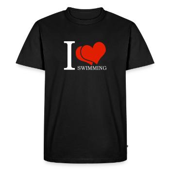 Natation scintillante J’adore nager - T-shirt Premium bio Homme - noir - Devant - Nico (187cm)