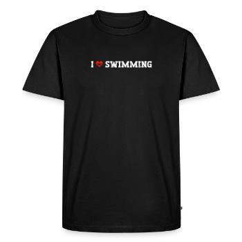 Natation scintillante J’adore nager - T-shirt Premium bio Homme - noir - Devant - Nico (187cm)