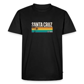Santa Cruz Californie Summer Sun Palms Beach - T-shirt Premium bio Homme - noir - Devant - Nico (187cm)