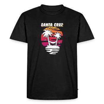 Santa Cruz Californie Summer Sun Palms Beach - T-shirt Premium bio Homme - noir - Devant - Nico (187cm)