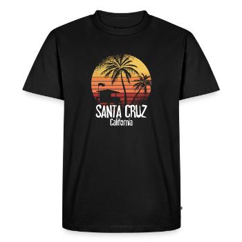 Santa Cruz Californie Summer Sun Palms Beach - T-shirt Premium bio Homme - noir - Devant - Nico (187cm)