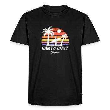 Santa Cruz Californie Summer Sun Palms Beach - T-shirt Premium bio Homme - noir - Devant - Nico (187cm)