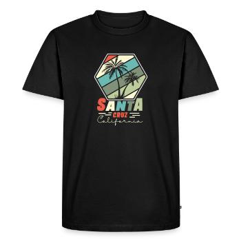 Santa Cruz Californie Summer Sun Palms Beach - T-shirt Premium bio Homme - noir - Devant - Nico (187cm)