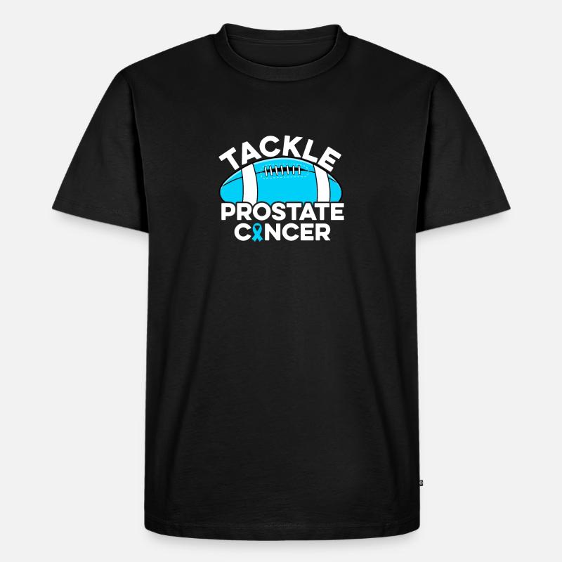Prostatakrebs bekämpfen Fußball Prostatakrebs - Männer Premium Bio T-Shirt - Schwarz