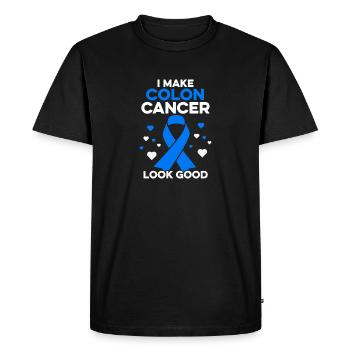 Je fais paraître le cancer du côlon bien drôle Cancer du côlon - T-shirt Premium bio Homme - noir - Devant - Nico (187cm)