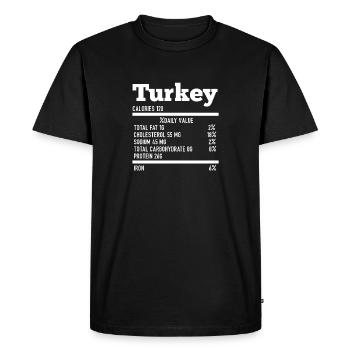 Thanksgiving Nutrition Turkey Funny Food Facts - Men's Premium Organic T-Shirt - black - Front - Nico (187cm)