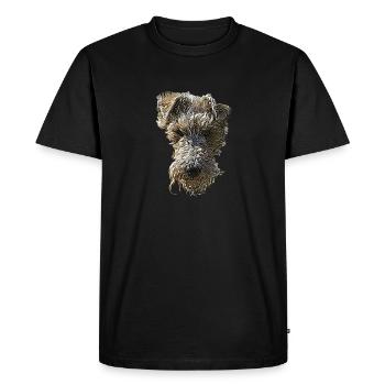 Visage de Fox Terrier - T-shirt Premium bio Homme - noir - Devant - Nico (187cm)