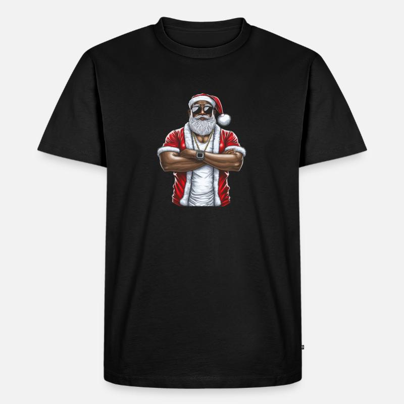 Weihnachtsmann Schwarzer Weihnachtsmann - Männer Premium Bio T-Shirt - Schwarz