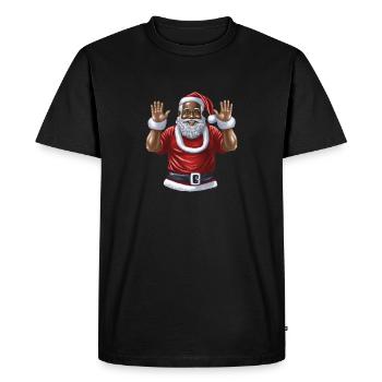 Santa Claus Black Santa Claus - Men's Premium Organic T-Shirt - black - Front - Nico (187cm)