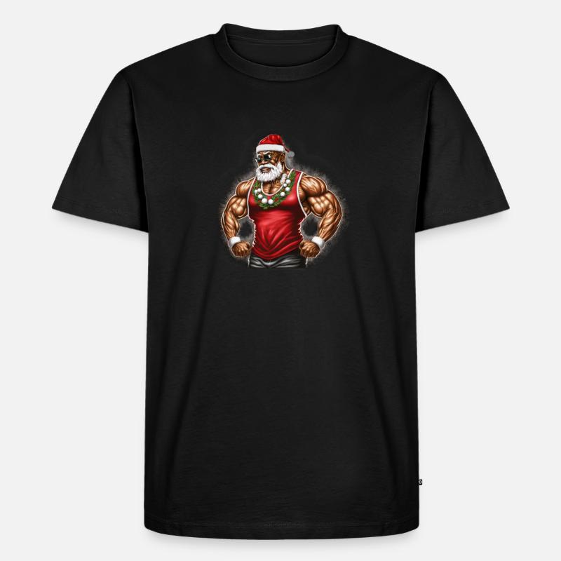 Weihnachtsmann Schwarzer Weihnachtsmann - Männer Premium Bio T-Shirt - Schwarz