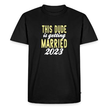 Ce mec se marie 2023 Retro Bachelor - T-shirt Premium bio Homme - noir - Devant - Nico (187cm)