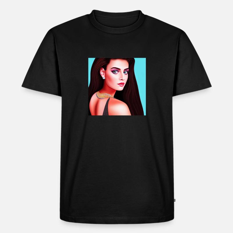 Retrowave Synthwave 80s Character Design - Männer Premium Bio T-Shirt - Schwarz