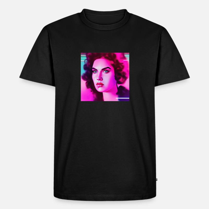 Retrowave Synthwave 80s Character Design - Männer Premium Bio T-Shirt - Schwarz