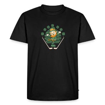 Kobold Hockey sur gazon Hockey sur gazon Drôle St Patrick’s Day - T-shirt Premium bio Homme - noir - Devant - Nico (187cm)